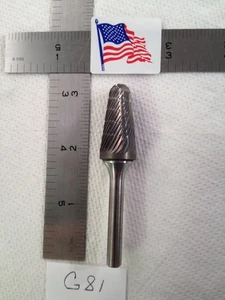 1 NEW FALCON / SGS 1/4" SHANK CARBIDE BURR SL-6 SINGLE LINE CUT CONE SHAPE (G81) - Picture 1 of 4