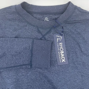 RHOBACK Pace Performance Crewneck Sweater Fleet Navy Mens Large - Picture 1 of 11