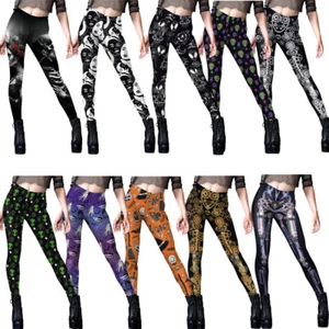 Halloween Alien Magic Witch Wednesday The Hand Leggings Women Yoga Fitness Pants - Picture 1 of 26