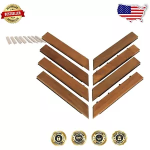 Solid Teak Wood Interlocking Trim Set of 8 - Smooth Transition Flooring Corners - Picture 1 of 3