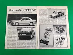 1984 MERCEDES BENZ 190E 2.3 16 190 E ORIGINAL PRINT AD 5 PAGE ROAD TEST PRINTED - Picture 1 of 3
