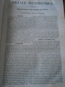 1835 Le Dpt de Hautes Pyrénées - 1 Carte 6 Gravures + texte 16 pages - Imagen 1 de 2