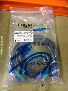 Clavier souris vidéo ATEN 2L-1001P 1,8 m ps/2 VGA câble KVM - NEUF EN PLASTIQUE - Photo 1/3
