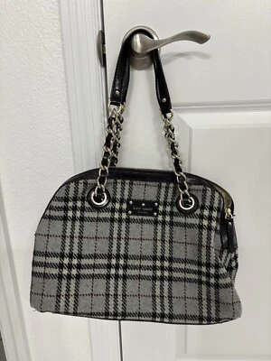 Bolso de hombro Kate Spade de lana a cuadros y charol con cadena Foto 1 de 4