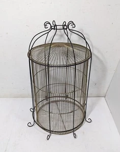 Vintage Rustic Victorian Style Wrought Iron Metal Wire Birdcage Bird House Cage - Picture 1 of 12