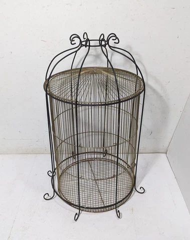 Vintage Rustic Victorian Style Wrought Iron Metal Wire Birdcage Bird House Cover