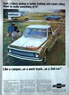 Chevrolet LONGHORN Pickup Truck 1969 Auto Advert PRINT: Magazine Car Ad to Frame