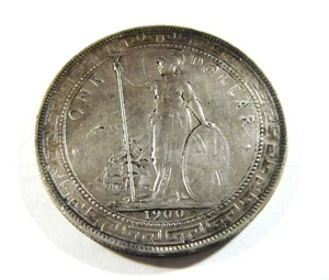 1900 B British Silver Trade Dollar KM T-5 AU - Picture 1 of 2