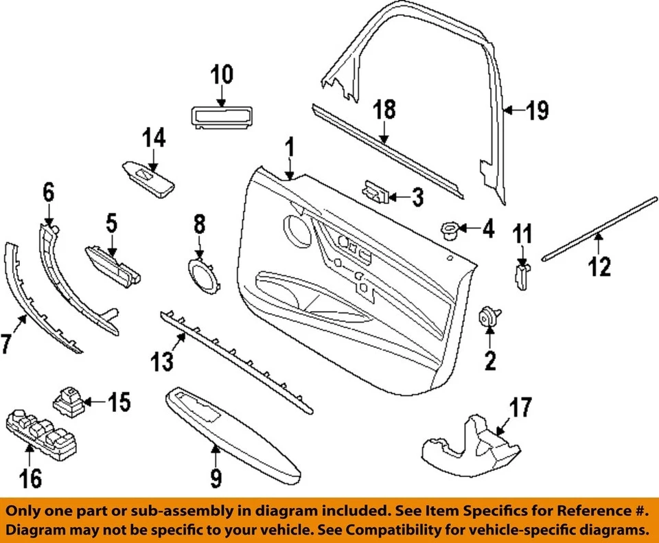 BMW OEM 12-20 320i xDrive Front Door Interior Trim-Pull Handle 51417279311 - Image 1 of 1