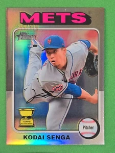 Kodai Senga 2024 Topps Heritage 93 refractor cromado plateado #/375 como nuevo - Imagen 1 de 2