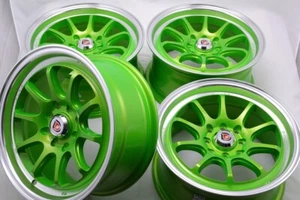 4 New 15x7 DDR Roar 15" Rims Wheels Rio MR2 CRX Civic Accord Honda 4x100 4x114.3 - Picture 1 of 3