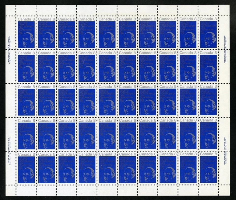 Canada Stamps — Full Pane of 50 — 1973, Bishop Laval #611 — MNH - Image 1 of 1