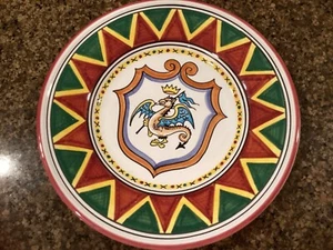 Drago Palio Di Sienna 10 1/4” Wall Plate Italy Red Green Yellow MINT - Picture 1 of 6