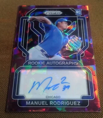 2022 Panini Prizm #RA-MR Manuel Rodriguez Cracked Ice Auto Rookie MINT SP 23/25 - Image 1 of 2