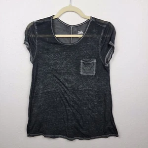 Justice T-shirt Black Burnout Acid Wash Sheer size 14/16 - Picture 1 of 7