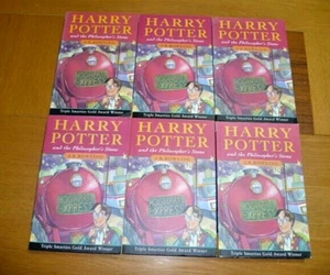 6 X J K Rowling Harry Potter & Philosophers Stone paperback UK Bloomsbury VG - Picture 1 of 3