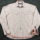 Georg Roth Button Up Shirt Size M Paisley Flip Cuff Multi-color Polka Dot Plaid