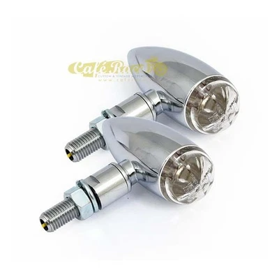 Blinker Micro Bullet LED Chrom Genehmigt (2 Stücke) Custom Und Cafè racer - Bild 1 von 2