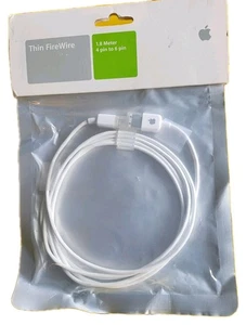 Câble FireWire fin APPLE OEM 4 à 6 broches connecteur M8706G/A 1,8 mètre 6' NOS - Photo 1/3
