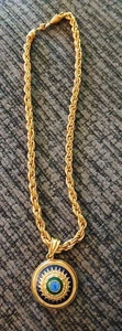 VTG CAMROSE & KROSS JBK Jackie Kennedy CHAIN NECKLACE DBL SIDED CRYSTAL PENDANT - Picture 1 of 5