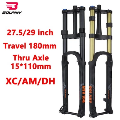 Mountain Bike Barrel Axle Fork 180mm Stroke Aluminum Alloy 15*110mm Air Forks  - Image 1 of 4
