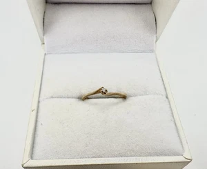 Vintage antiker zierlicher 10k Gelbgold Bypass Diamant Ring Größe 5,75 einfache Reparatur lesen - Bild 1 von 12