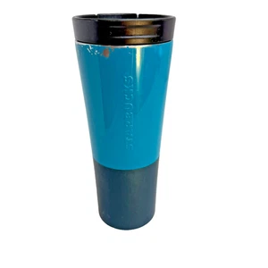 Vaso de acero inoxidable Starbucks 12 fl oz azul verdoso dos tonos taza aislada usado en excelente estado - Imagen 1 de 14