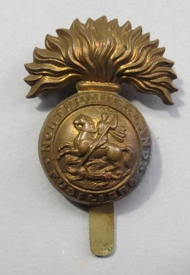 Military Brass Cap Badge The Northumberland Fusiliers British Army - Image 1 of 4