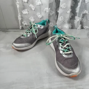 Vionic Lace Up Sneakers Grey Teal Comfort Cushioned Tie Dye Laces Size 7.5 - Picture 1 of 10