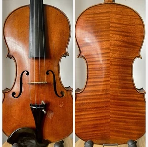 Stunning & Beautiful Old German 4/4 Violin. Maple flamed with Case and Bow - Picture 1 of 16