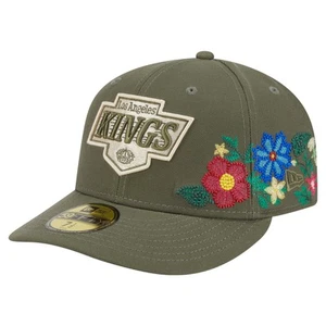 Men's New Era Olive Los Angeles Kings Tonal Florals 59FIFTY Fitted Hat - Picture 1 of 5