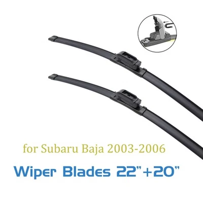2, para Subaru Baja 2003-2006 limpiaparabrisas 22 20 gancho en J delantero Foto 1 de 4