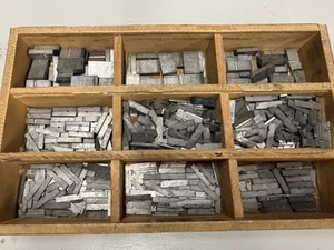 Vintage set 1" Small Printing Blocks Typography Letterpress - Picture 1 of 5