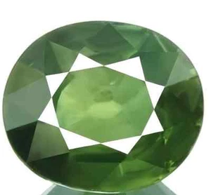 Zafiro verde VVS-IF natural corte ovalado de 1,48 quilates (Sri Lanka) - Imagen 1 de 4