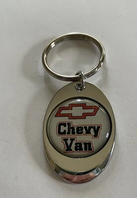 Chevy Van Keychain Lightweight Metal Chrome Style Finish Chevrolet Key Chain - Image 1 of 2