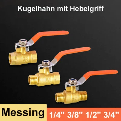 Kugelhahn AG IG mit Hebelgriff 1/4 bis 3/4 " Absperrhahn Absperrventil Ventil - Bild 1 von 4