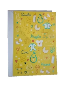 Smiles kisses giggles Baby Shower Congrats Hallmark Greeting Card TXC665 - Picture 1 of 4