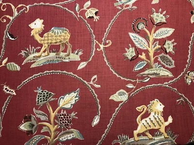 COWTAN & TOUT CORTINA COJÍN TELA PERSIANA "Caramoor" ROJO 100% LINO 6M Foto 1 de 4