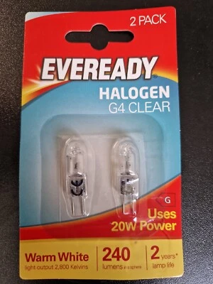 G4 Bulb Halogen Warm White 20w 240 lumens Eveready clear - Image 1 of 2