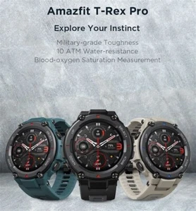 Amazfit TRex Pro Smart Watch for Men Rugged Outdoor GPS Watch Gray New open seal - Photo 1 sur 5