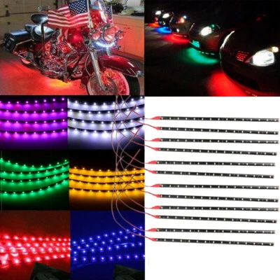 lot Waterproof 12''/15 DC 12V Motor LED Strip Underbody Light For Car Motorcycle - Image 1 of 4