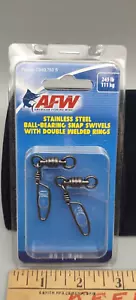 NEW AFW Ball Bearing Snap Swivels with Double Welded #5 245lb Rings 2 PACK - Picture 1 of 4