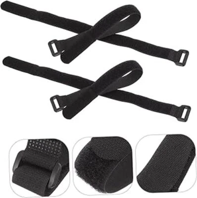 Cable Holder Ties Hook & Loop Cable Fastening Straps Black Self-Adhesive Nylon - Image 1 of 4