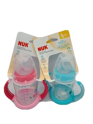 2 NUK Learner Bottle Sippy Active Cups 5oz for Baby Feeding Blue and Pink - Image 1 of 2