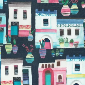 Textiles français LA VILLA GRECA Colorific digital print fabric - 100% Cotton - Picture 1 of 5