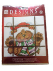 Janlynn Christmas Designs Santa Teddy Bear foulard en kit point de croix fenêtre