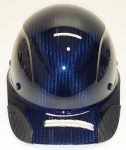 Custom Translucent Blue Carbon Fiber Lift DAX HDCC-17KG Cap HardHat - Picture 1 of 9