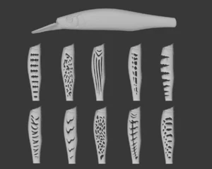 Plantilla 3D de plástico duro wLure para señuelo de pesca cuerpo en blanco UPM629 - Imagen 1 de 7