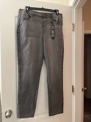 JEANS DIANE GILMAN DENIM GRIS DISEÑO ADORNADO BRILLO TALLA 16T - NUEVOS CON ETIQUETAS Foto 1 de 4