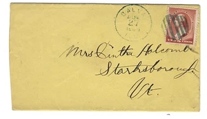 CALVA ILL.1885 FANCY CANCEL TYES OLD STAMP TO COVER 1885 WITH LETTER - Picture 1 of 1